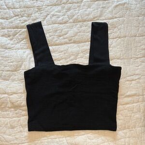 Black Ribbed Women's Top